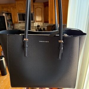Charles & Keith Black Sansa Tote Bag